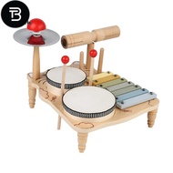 TRB Kids Drum Set for Toddlers Wooden Early Education Beginner Percussion Music Table Children'S Dru