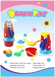 Baby Beach Toys 6-Piece Set Large Cart Cartoon Set Play Sand Shovel Summer Children's Playing Water Toys for girls