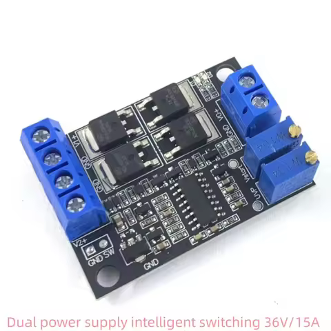 In-stock 2-way DC power switching module, dual low voltage drop ideal diode 15A UPS uninterruptible 
