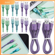 BIMI Office Use Micro USB Cable Dual Colors Lightning 5A Fast Charging Cable Android Type-C Data Cables Liquid Soft Silicone