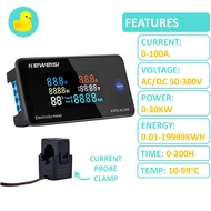 KWS-AC300-100A Digital AC Current Ammeter Voltage Voltmeter & Power Meter Max 300VAC 100A