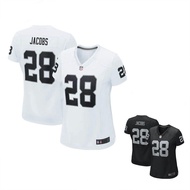 🔥 🔥 2023 New Fashion version NFL Las Vegas Raiders uniform women's short-sleeved No. 28 Josh Jacobs football jersey