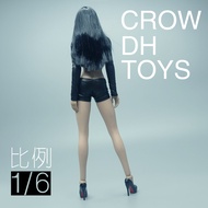 ＜902＞1/6 crowdhtoys กางเกงขาสั้นยอดนิยมสำหรับทหารหญิงกางเกงหนัง (ขายเป็นเสื้อผ้าเด็ก)