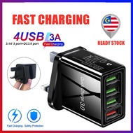 4USB 48W Quick Charger 3.0 USB Charger for all phone iphone samsung QC 3.0 Fast Wall Charger UK Plug
