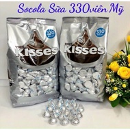 [BEAUTIFUL DATE 09/2026] Kisses Milk Chocolate 330 Tablets - 1.58 kg American Products