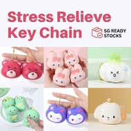 [SG] Stress Relief Keychain Stress Relief Toy Anti stress Ball Anti Anxiety Squishy Toy Car Bag Decoration