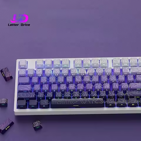 2026 Line Gradient Side Shine Through Keycaps Cherry Profile PBT Custom Keycaps for 60% 65% 75% 96% 