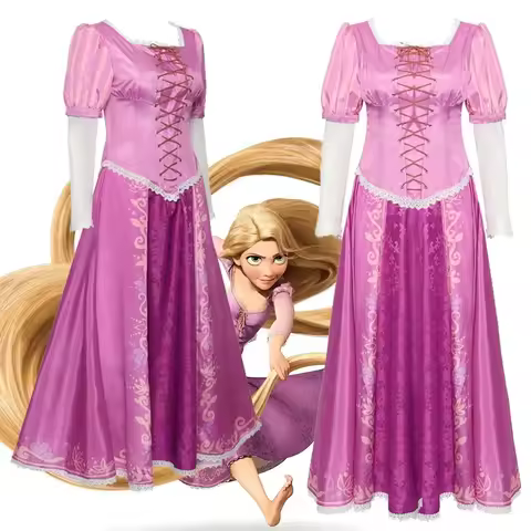 Disney Rapunzel Costume Adults Women Tangled Rapunzel Princess Purple Dress Cosplay Halloween Carniv