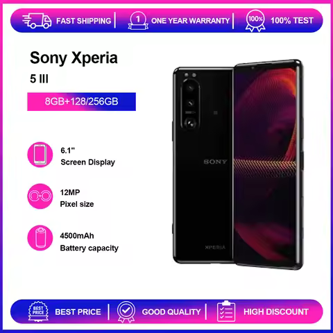 Original Sony Xperia 5 III 5G Unlocked Mobile Cell Phone WLAN Bluetooth 6.1'' 12MP Fingerprint Andro