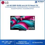 LG 48/55/65/77/83 4K UHD OLED evo AI C5 Smart TV A | AI Processor 4K Gen8 | Dolby Vision / HDR10 / H
