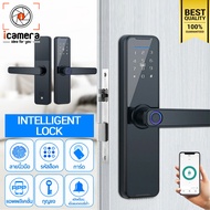 Intelligent Lock Tuya ล็อคประตูอัจฉริยะ FingerPrintPasswordCardKeyApplication สแกนลายนิ้วมือ รหัส กุ