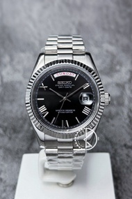 【定制】Seiko Mod Automatic Watch 40mm 狗牙圈羅馬數字黑面 精工改裝自動機械錶