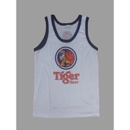 Men - tiger beer logo - casual weartops singlet t shirt (available in grey and white)