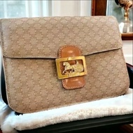 Celine 馬年就是要馬車滿版老花馬車金釦斜背包 轉售那時飾購入包包凱旋門馬車金釦Vintage復古中古古董包二手