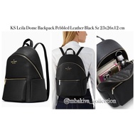 KS Leila Dome Backpack Pebbled Leather Black 