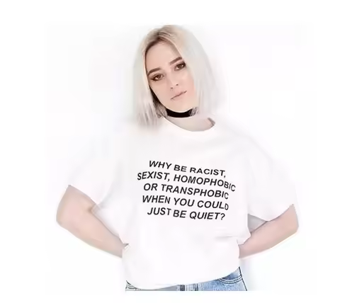 Why Be Racist Frank T-shirt Hip Hop Trend Tshirt Ocean Hip-Hop Oversized T Shirt Womens Casual Short