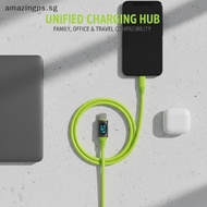 [amazingps] 1/3Pcs 1.5 Meters Wire Type-C Digital Display Charger Cable USB C To C 120W Fast Chargin