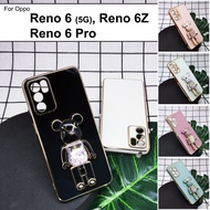 Oppo Reno 6 5G Reno 6 Pro Reno 6Z Cute Bear Mobile Phone Stand I Ring DIY Colorful Holder Housing Co