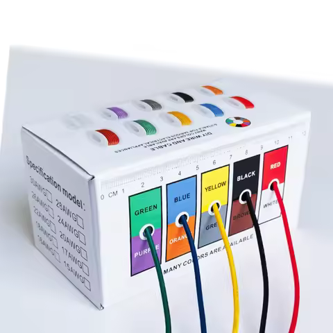 16-30AWG 5 Colors DIY Wire Silicone Tinned Copper Electronic Wire, 5-20 meters per axis，Stranded Wir