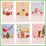 cdawanli 6 Sets Greeting Cards 3d Xmas Prime Blessing Christmas Gift -up Decorative Three-dimensional Paper Child