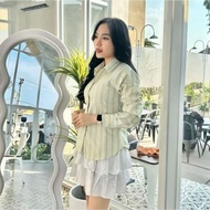 KEMEJA Money fitted shirt wispy slimfit shirt with elastic stripe motif