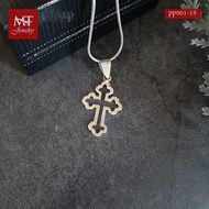 MT จี้เงินแท้ ไม้กางเขน ตัวเรือนเงินแท้ Solid 925 Sterling Silver Cross Pendant (pp001-15) MT Jewelr