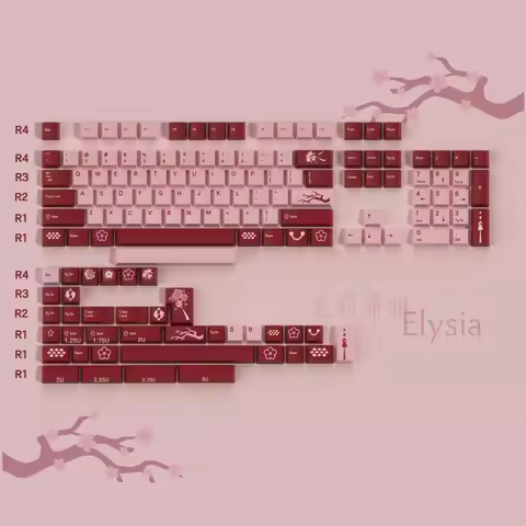 140 Keys/set Honkai Impact 3 Elysia Keycaps PBT Anime Gaming Key Caps Cherry Profile Lightproof Keyc