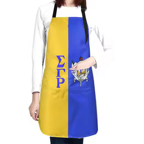 Sigma Gamma Rho 1922 Print Kitchen Sleeveless Apron Waterproof Aprons for Women Men Cooking Nail Art