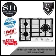 EF HB FG 3070 TN VSB 3 Burner Built-In Gas Hob Stainless Steel *2 YEARS LOCAL WARRANTY