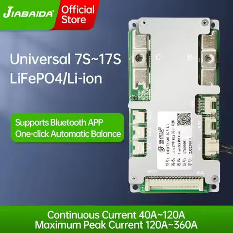 JBD OH17SA01 7S-17S 8S 24V 9S 10S 11S 13S 14S 36V 15S 16S 48V 40A-120A Smart BMS LiFePO4 Li-ion with