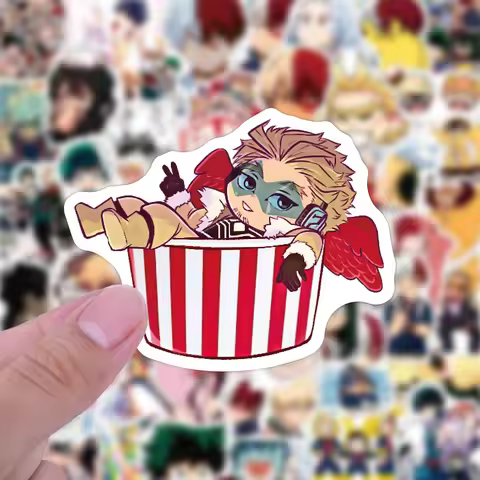 50PCS Japanese Anime My Hero Academy Graffiti Waterproof Stickers Creative Trendy Fridge Guitar Mug