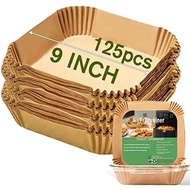 Large Air Fryer Disposable Paper Liners Square 9 Inch, 125 Pcs Parchment paper liner for 5-8QT Air f