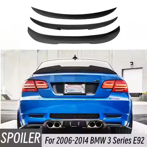 For 2006-2014 BMW 3 Series E92 2 Door M4 MP PSM Style Black Carbon Car Rear Trunk Lid Lip Spoiler Wi