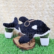 GANTUNGAN MATA Orca Whale Keychain Black Hard Eyes Orca Whale Doll Keychain Black