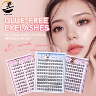 Bqi Glue-free False Eyelashes For Beginners No Need Glue Reusable False Thick Single Cluster Lashes