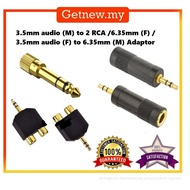 3.5mm audio (M) to 2 RCA /6.35mm (F) / 3.5mm audio (F) to 6.35mm (M) Adaptor