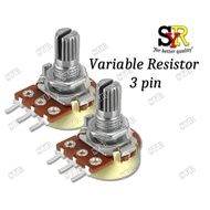 Variable Resistor 1K Ohm - 1M Ohm Rotary Potentiometer Single Turn Perintang Boleh Laras 3 Pin