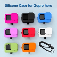 Silicone Case for GoPro Hero 10 Hero 9 Black Sleeve Case Frame with Lanyard and Lens Cover Accessory