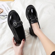รองเท้าหนังสำหรับสไตล์อังกฤษย้อนยุคสำหรับผู้หญิงแบนด้านล่างสไตล์มหาลัยญี่ปุ่น Jk รองเท้าบัลเล่ต์ไม่มีส้น