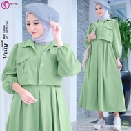 Baju Gamis Midi Dress Terbaru - Velly Midi Original Shofiya Hijab