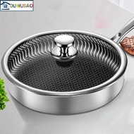 Wok Kitchen Frying Pan with Lid/No Lid 28-30cm 316 Stainless Steel Frying Pan Set Pan Uncoated Non-Stick Pan