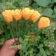 TCS Bunga mawar flanel tangkai Warna Kuning