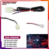 2024 MT03 MT25 2 Wire Cables License Plate Light Adapters For Yamaha YZF R25 YZF R3 MT-25 MT-03 Plug
