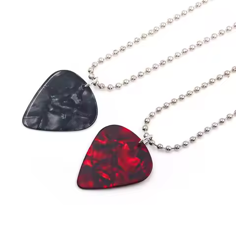 Guitar Pick Necklace Heart Ruby Pendant Eddie Munson Clavicle Chain Punk Strange Horror Things Choke