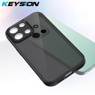 KEYSION Matte Translucent Black Phone Case for OnePlus Nord 6 Soft Silicone+PC Anti-slip Shockproof 
