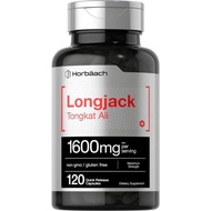 【In stock】Longjack Tongkat Ali 1600 mg | 120 Capsules | Longifolia Root Extract Powder | Maximum Strength Formula | Non-GMO, Gluten Free | by Horbaach EQG3