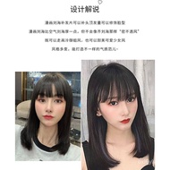 Wig Set Female Comic Bangs All Real Hair Reissue First Top Cover Gray Hair Invisible One-Piece Bangs Hairpiece