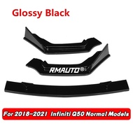 Front Bumper Carbon Fiber/ Matte Black PP Chin Lip Spoiler Splitters Protection Trim For INFINITI Q5