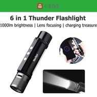 Xiaomi Nextool Torchlight Flashlight 6 in 1 Type-C Rechargeable 1000lm Outdoor Zoomable Alarm Thunde
