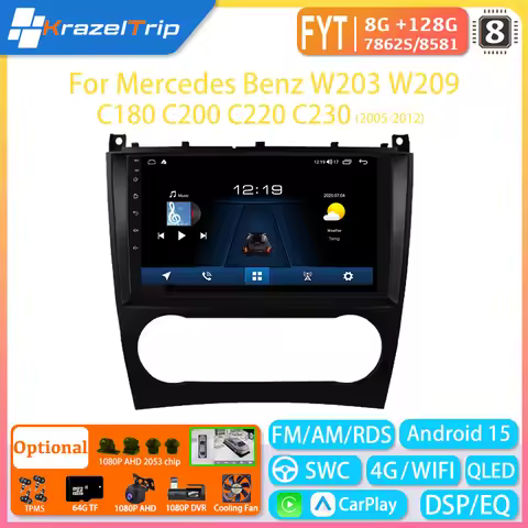 FYT 7862s 8 Core CarPlay Car Radio for Mercedes Benz W203 W209 C180 C200 C220 C230 2004 - 2011 QLED 